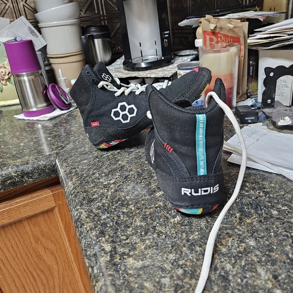 Shoes Rudis Wrestling Shoes Size Men 8 Black White Multi Colored Bottoms Poshmark